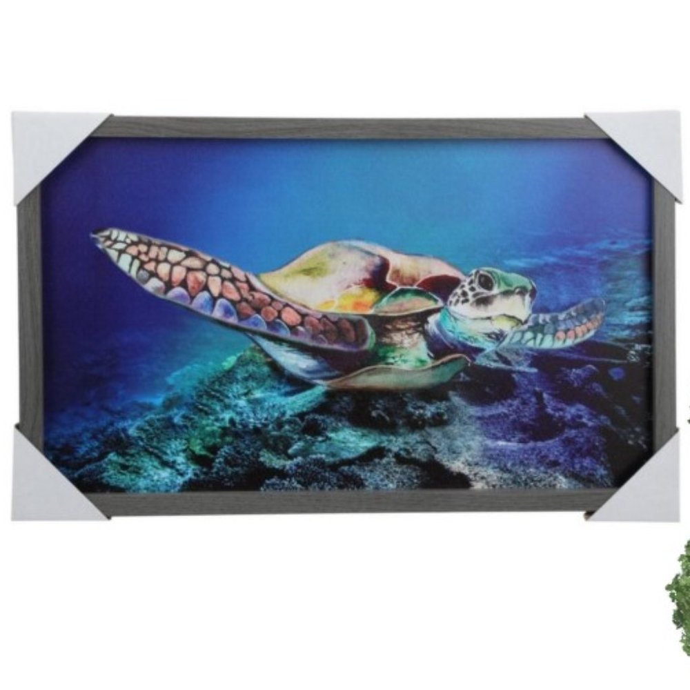 LifeSong Milestones Deep Ocean Sea Turtle Phase ll Framed Art NWT